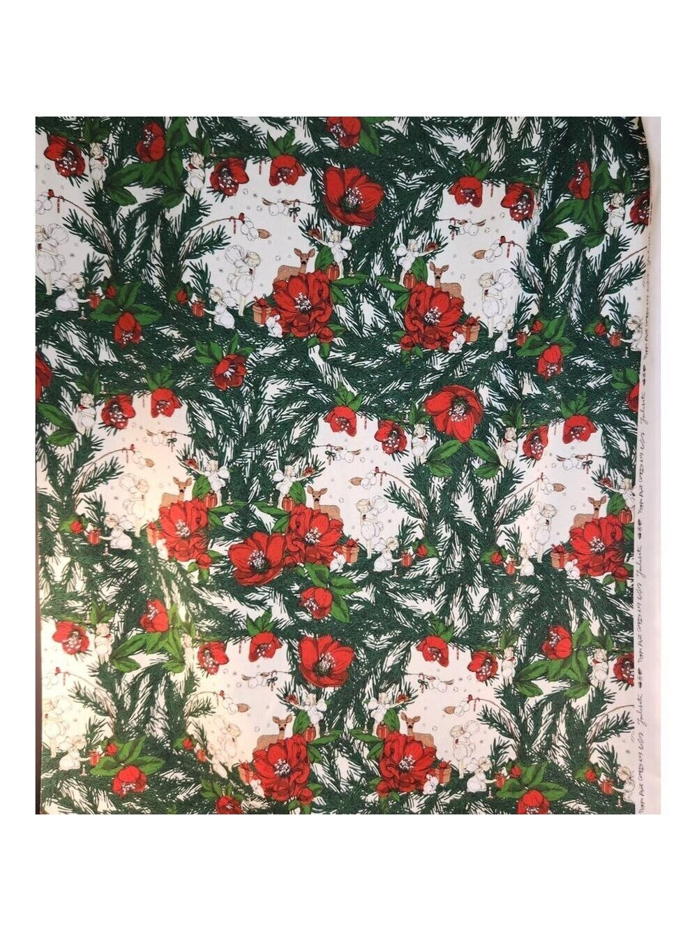 Nuppu Print Joulusatu Organic Jersey Fabric 2 Yards, Christmas Knit Cotton with